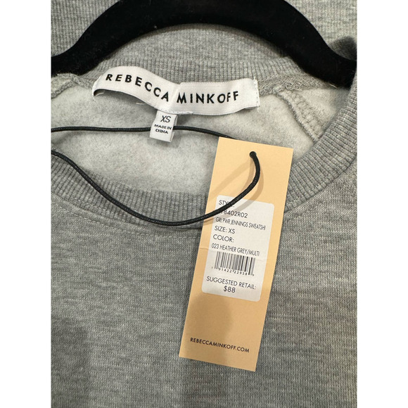 NWT REBECCA MINKOFF $88 "Grl Pwr" Sweatshirt Size XS - Picture 4 of 5
